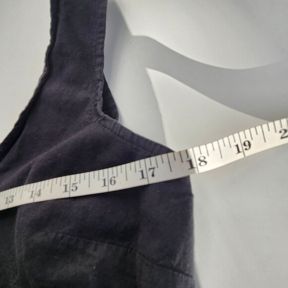 Lucky Brand Cropped Jumpsuit Women Size XS Black Open Back Pockets Casual Boho - Picture 7 of 8